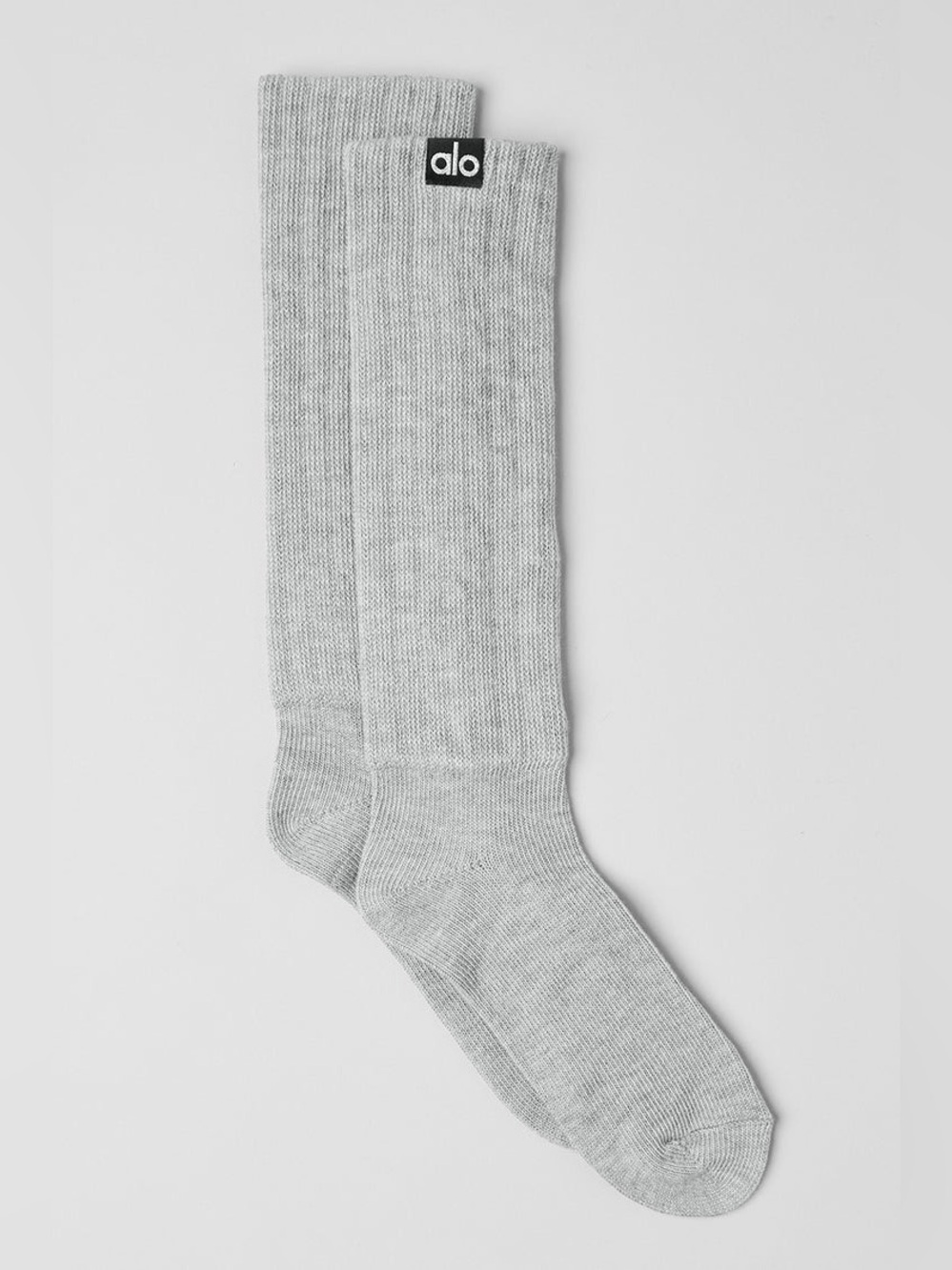 NWT Alo Yoga Unisex Scruch Sock Athletic Heather Grey/White - Picture 2 of 4